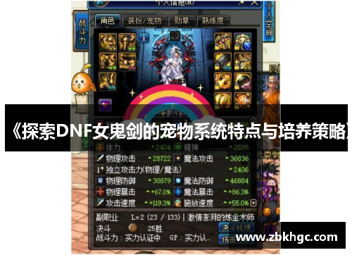 《探索DNF女鬼剑的宠物系统特点与培养策略》